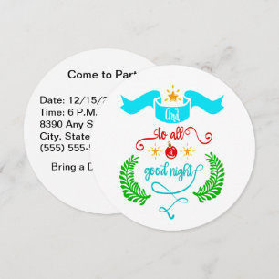 And To All A Good Night Christmas Typography Invitation