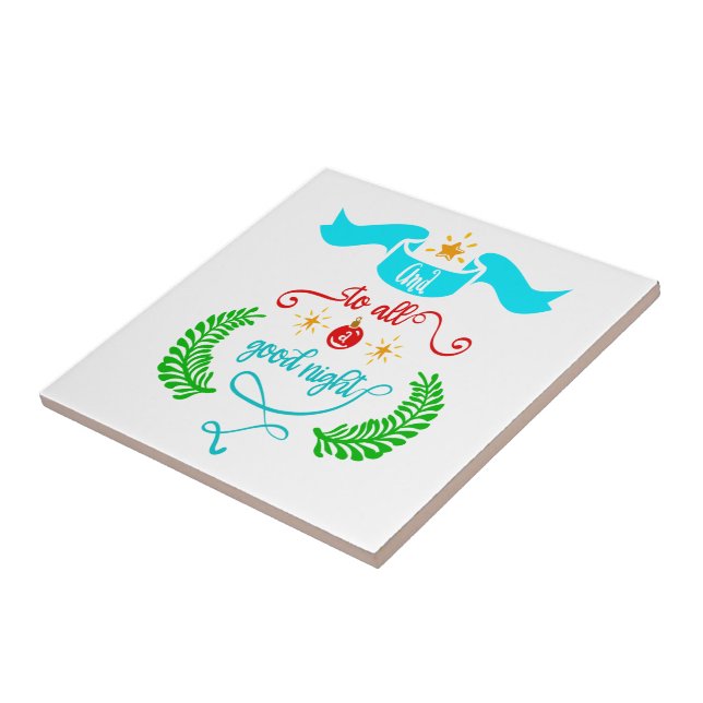 And To All A Good Night Christmas Typography Tile (Side)