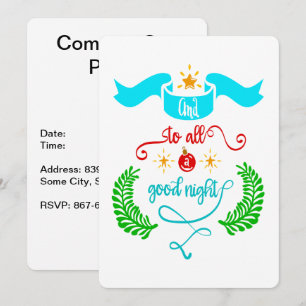 And To All A Good Night Christmas, Typography, ZPR Invitation