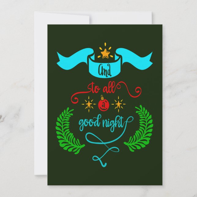 And To All A Good Night Christmas, Typography, ZSG Holiday Card (Front)