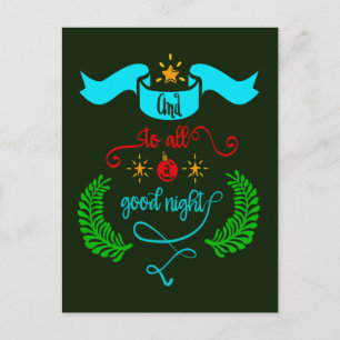 And To All A Good Night Christmas, Typography, ZSG Postcard