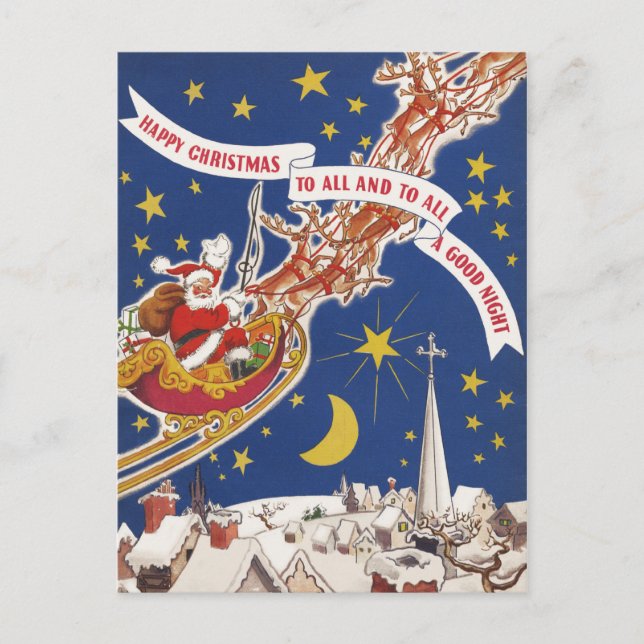 And to all a Good Night - Santa Postcard (Front)