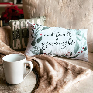 And to All A Goodnight Christmas Plaid Lumbar Pillow