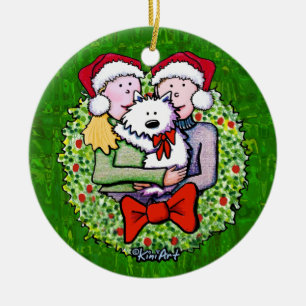 And Westie Makes Three Ceramic Ornament