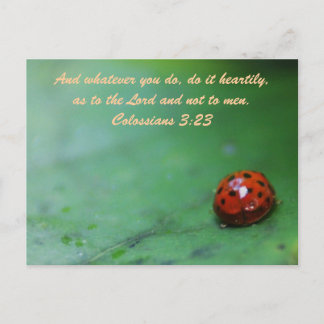 And whatever you do, do it heartily, as to the Lor Postcard