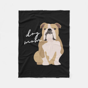 And White English Bulldog Dog Mom Woman  Fleece Blanket