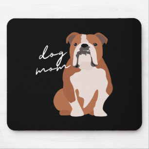 And White English Bulldog Dog Mom Woman Mouse Pad