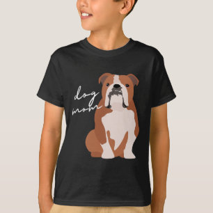 And White English Bulldog Dog Mom Woman  T-Shirt