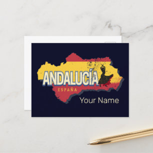 Andalousie Espagne Carte Rétro Vintage Flamenco