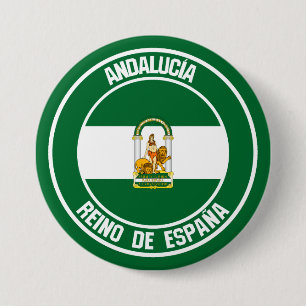 Andalucía Round Emblem 3 Inch Round Button