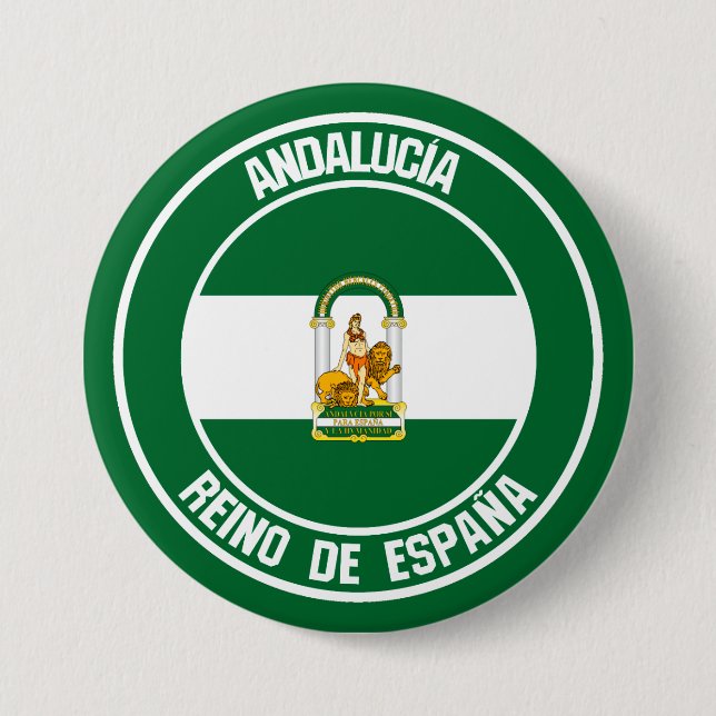 Andalucía Round Emblem 3 Inch Round Button (Front)