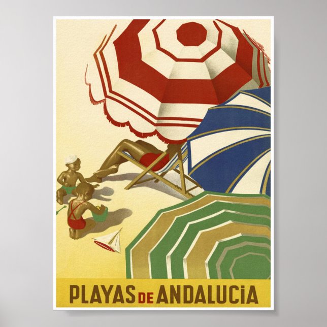 Andalucia Spain Vintage Travel Poster (Front)