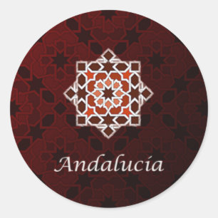 Andalusia, Moroccan tile and ceramic art in Classic Round Sticker