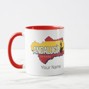 Andalusia Spain Retro Map Vintage Flamenco Holiday Mug