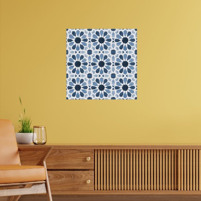 Andalusian Echoes: Boho Moroccan Geometry Poster (Living Room 2)