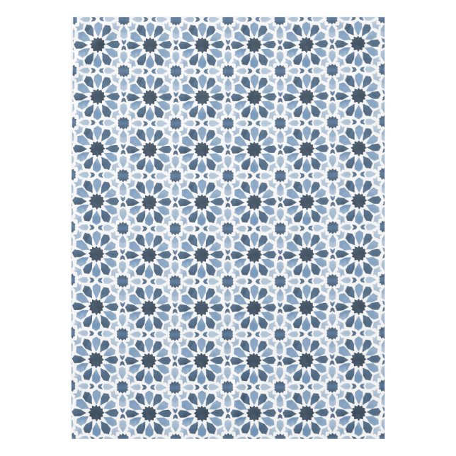 Andalusian Echoes: Boho Moroccan Geometry Tablecloth (Front)