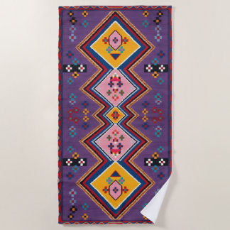 Andalusian Heritage Geometric Fine Art Beach Towel