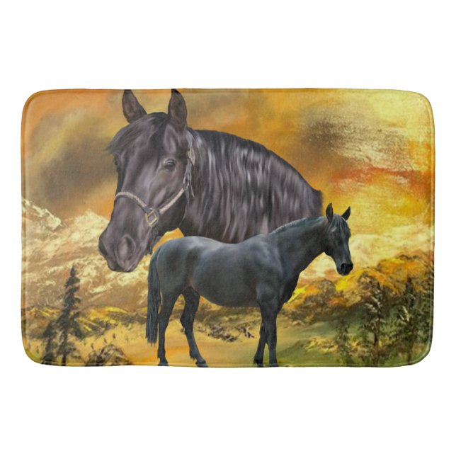 Andalusian Horse Print Bath Mat (Front)