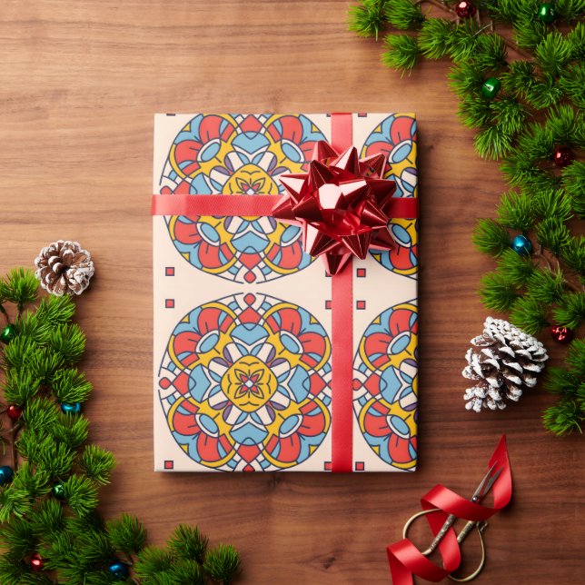Andalusian-Moroccan mosaics arc cercle Wrapping Paper (Holiday Gift)