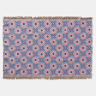 Andalusian Moroccan Tile-Inspired Throw Blanket