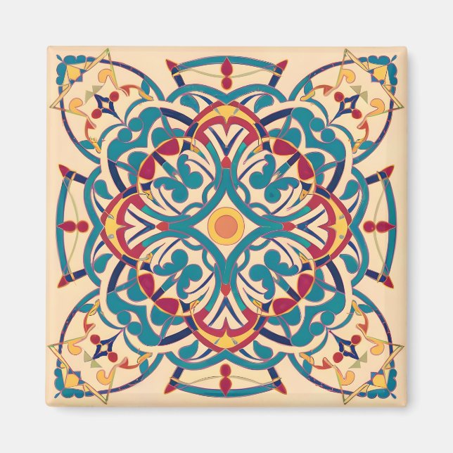  Andalusian mosaic minimal Magnet (Front)