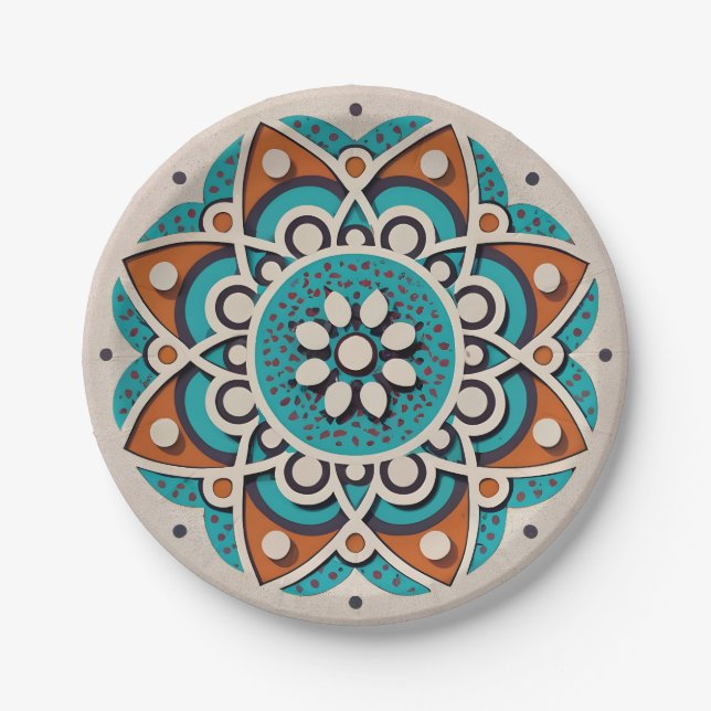 Andalusian mosaics paper plate (Front)
