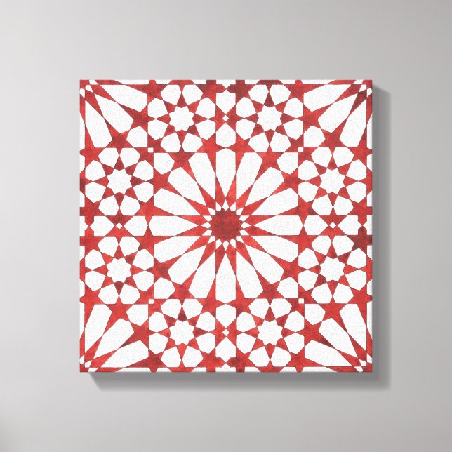 Andalusian red mosaic ALHAMBRA Canvas Print (Front)