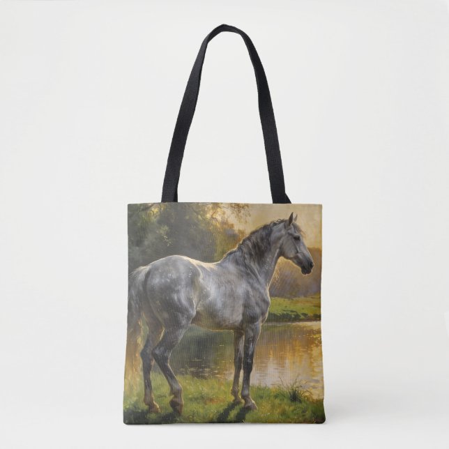 Andalusian Stallion by the Lake Tote Bag (Front)