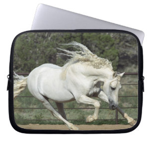 Andalusian Stallion running, PR Laptop Sleeve