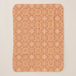 Andalusian Star Pattern in Peach and Terracotta Sherpa Blanket