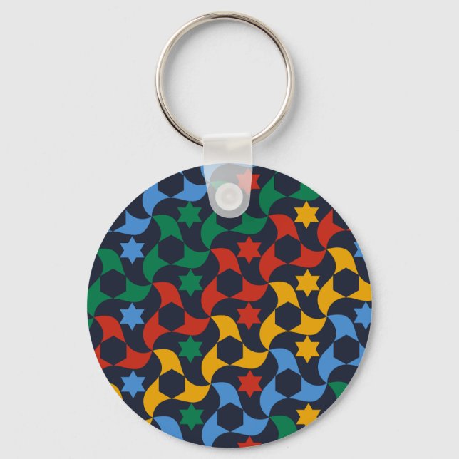 Andalusian Tiles 12 (Alhambra Palace, Granada) Keychain (Front)