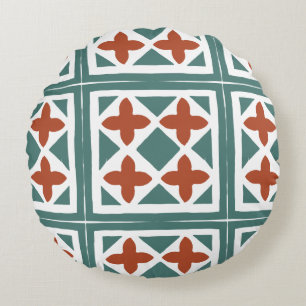 Andalusian Tiles 15 Round Pillow