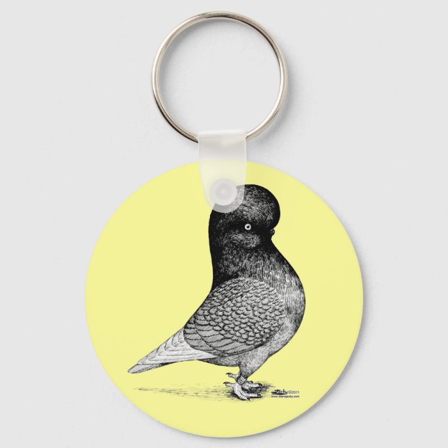 Andalusian Tumbler Pigeon Keychain (Front)