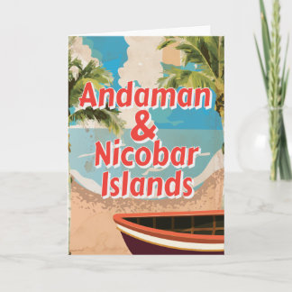 Andaman and Nicobar Island Vintage vacation Poster Holiday Card