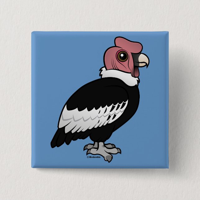 Andean Condor 2 Inch Square Button (Front)
