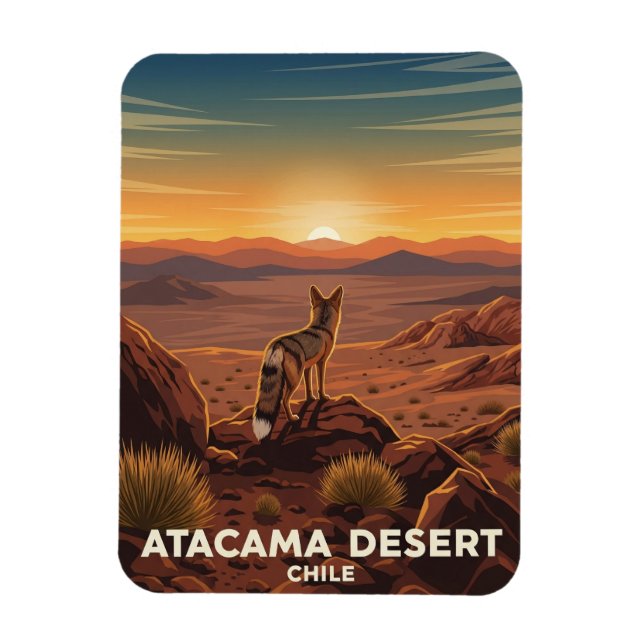 Andean Fox in Atacama Desert Chile Magnet (Vertical)