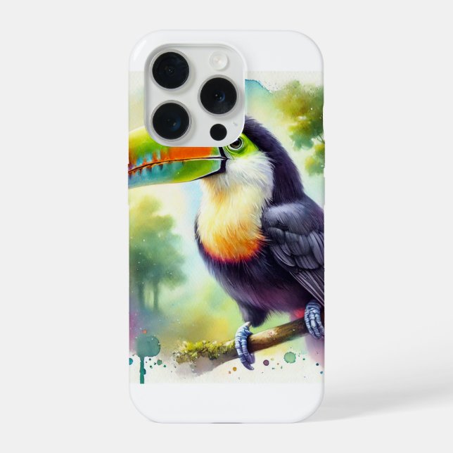 Andean grey breasted toucan 100924AREF147 - Waterc iPhone Case (Back)