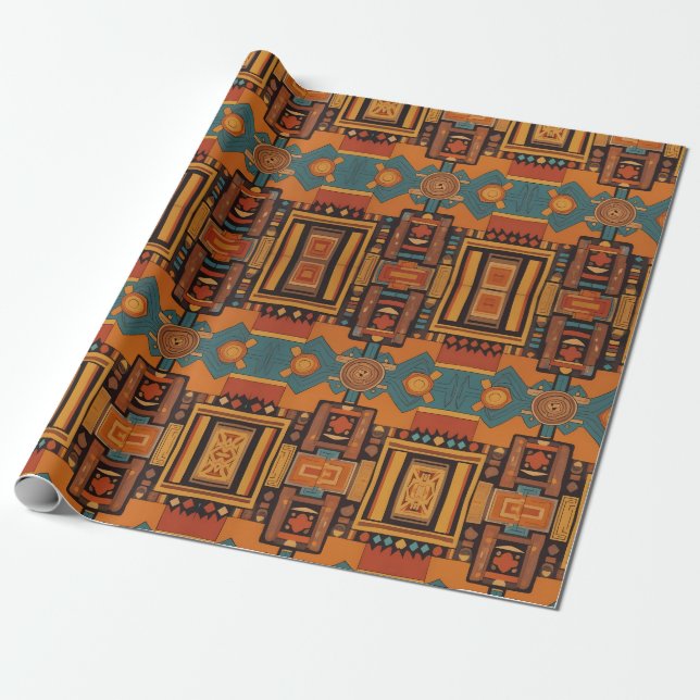 Andean Spirit: Chakana Essence Wrapping Paper (Unrolled)