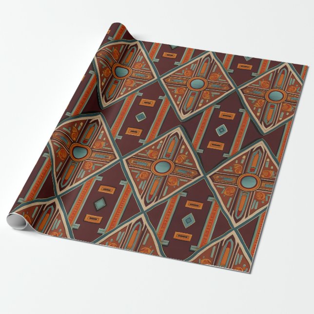 Andean Spirit: Chakana Essence Wrapping Paper (Unrolled)