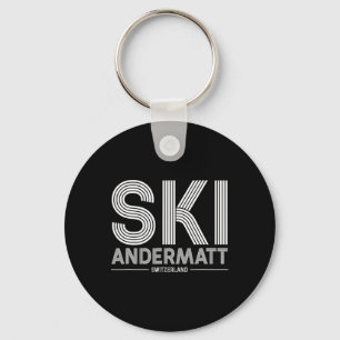 Andermatt Ski Resort Swiss Alps Skiing Switzerland Keychain