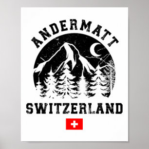 Andermatt Switzerland Ski Resort Alps Alpine Skiin Poster