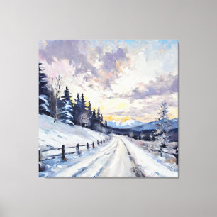 Anders Artistry, "A Snowy Backroad at Dawn" Canvas Print
