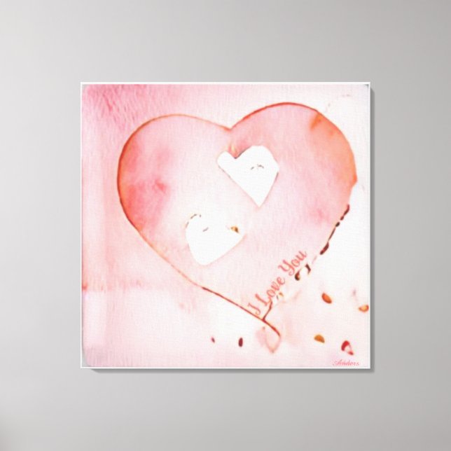 Anders Artistry "Floating Hearts" Canvas Print (Front)