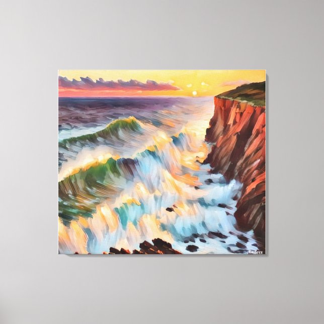  Anders Artistry* Sunset On The Wave's* Canvas Print (Front)