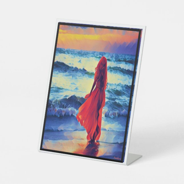  Anders Artistry *Wading into the Waves* Pedestal Sign (Front)