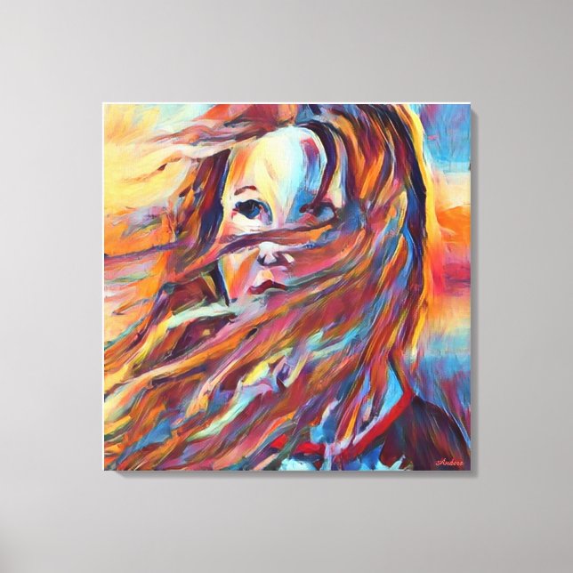 Anders Artistry* Waiting*Impressionstic Watercolor Canvas Print (Front)