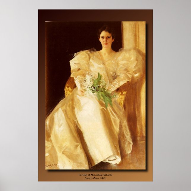 Anders Zorn's Portrait of Mrs. Eben Richards Poster (Front)