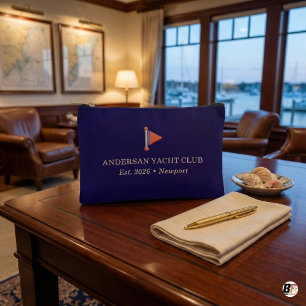 Andersan Yacht Club Custom Navy Nautical Newport Accessory Pouch