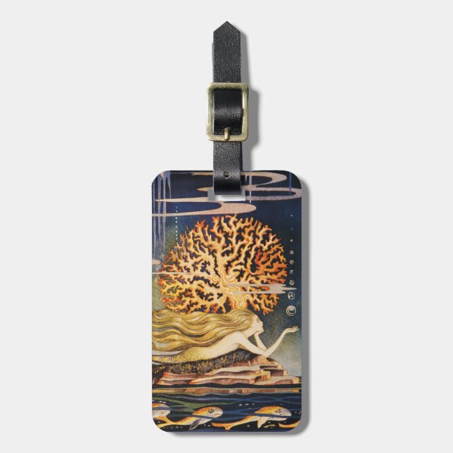 Andersen: Little Mermaid Drawing Luggage Tag (Front Vertical)