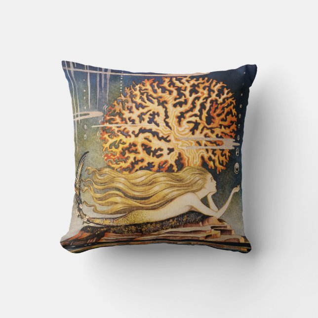 Andersen: Little Mermaid Drawing Throw Pillow (Front)